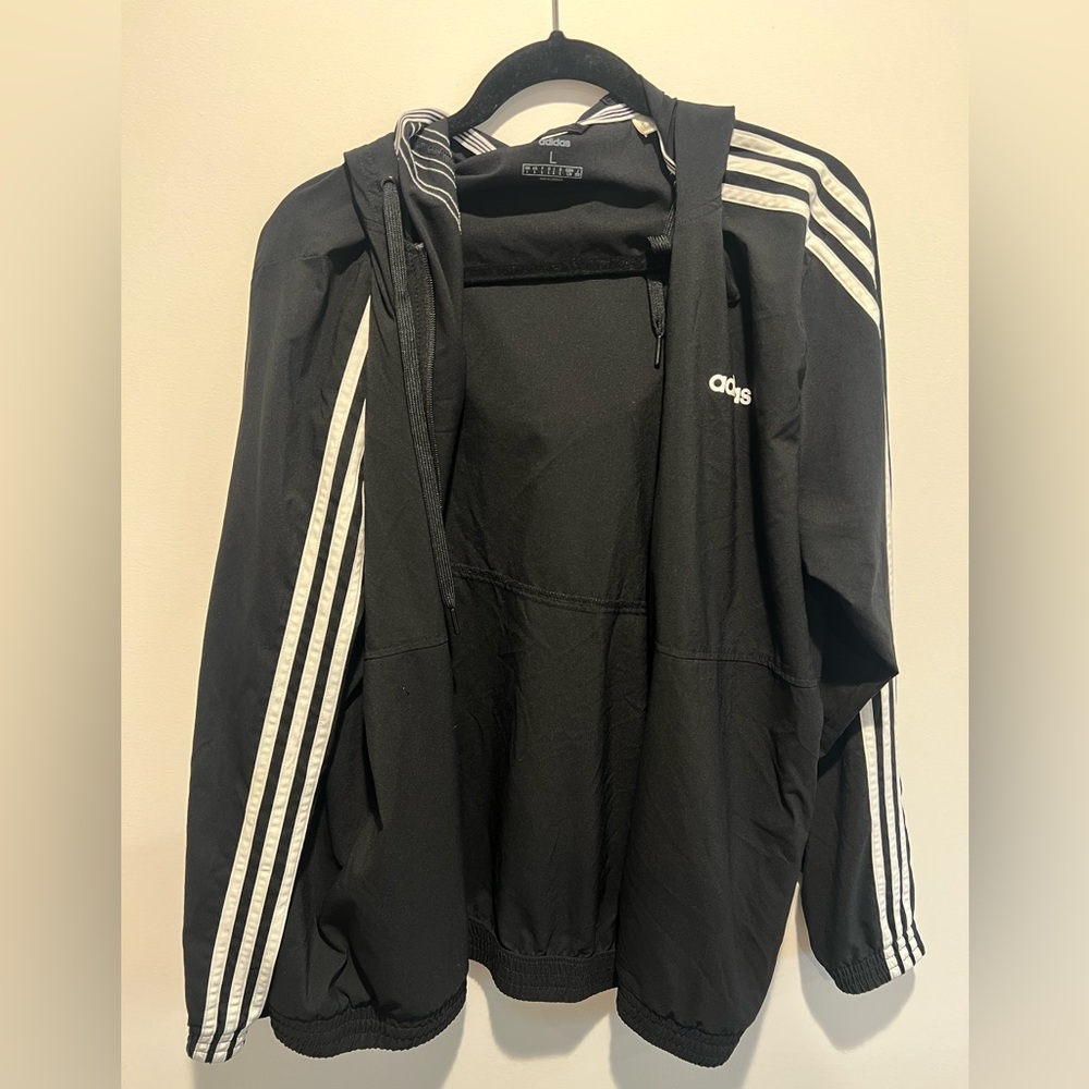 Adidas Black Jacket with White Accents